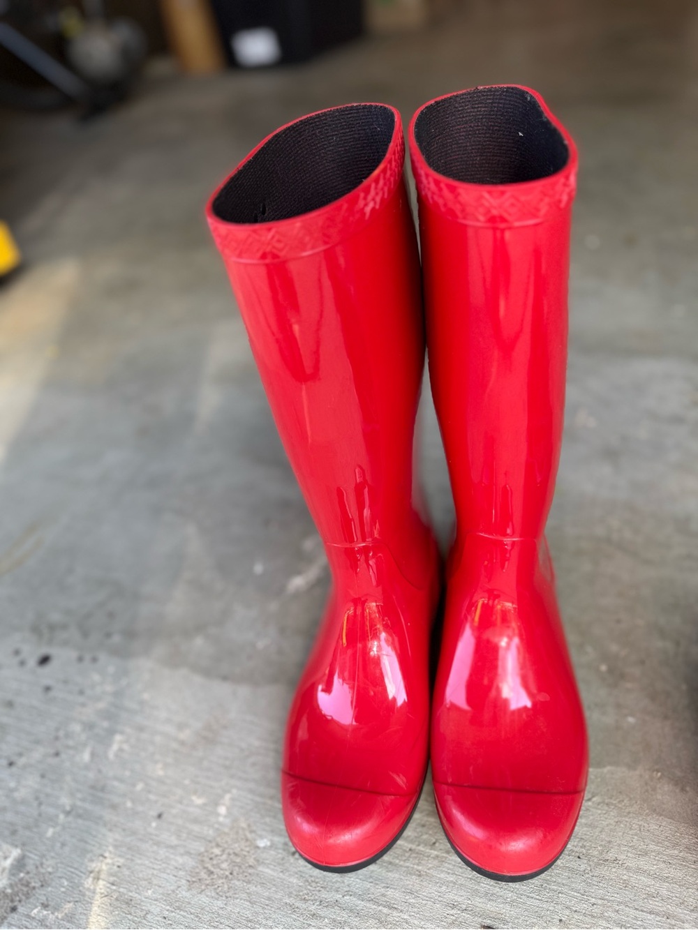 UGG Bright Red Gloss Knee-High Rain Boots